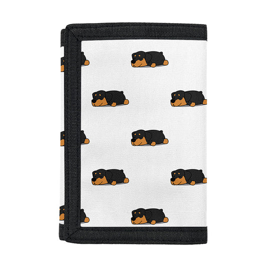 Sleeping Rottweiler Pattern Print Trifold Wallet