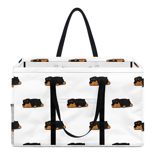 Sleeping Rottweiler Pattern Print Utility Tote Bag