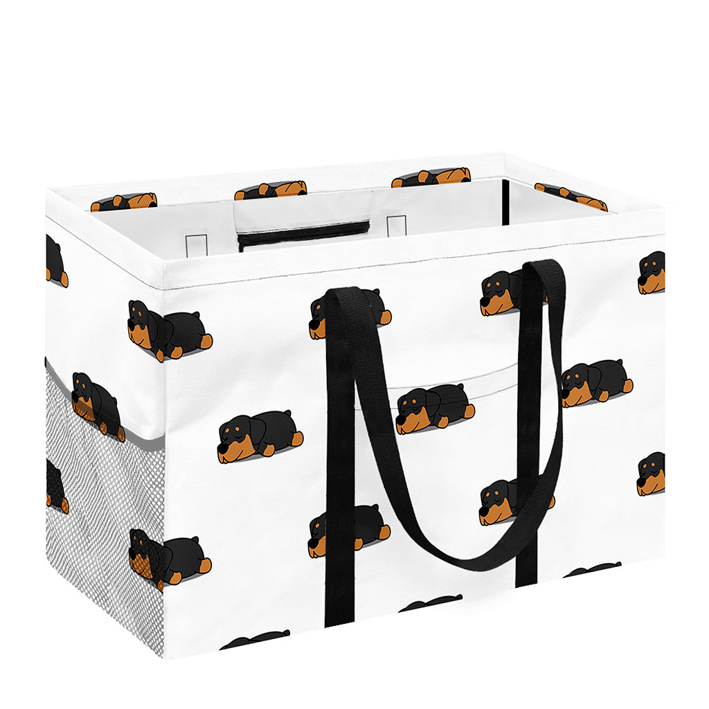 Sleeping Rottweiler Pattern Print Utility Tote Bag