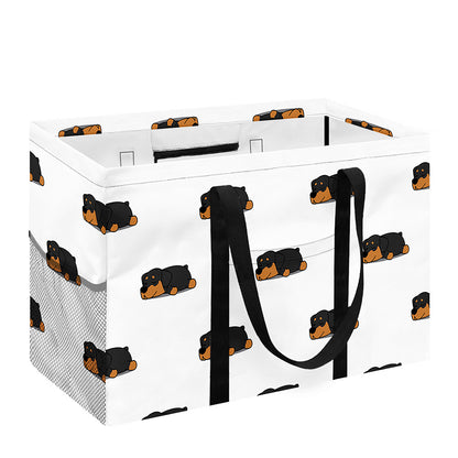 Sleeping Rottweiler Pattern Print Utility Tote Bag
