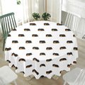 Sleeping Rottweiler Pattern Print Waterproof Round Tablecloth