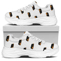 Sleeping Rottweiler Pattern Print White Chunky Shoes