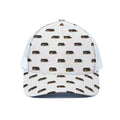 Sleeping Rottweiler Pattern Print White Mesh Trucker Hat