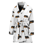 Sleeping Rottweiler Pattern Print Women's Bathrobe