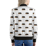 Sleeping Rottweiler Pattern Print Women's Bomber Jacket