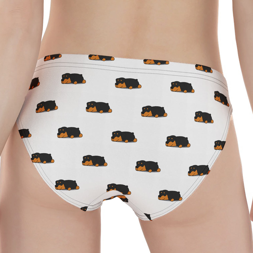 Sleeping Rottweiler Pattern Print Women's Panties