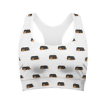 Sleeping Rottweiler Pattern Print Women's Sports Bra