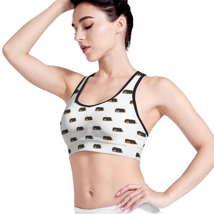 Sleeping Rottweiler Pattern Print Women's Sports Bra