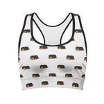 Sleeping Rottweiler Pattern Print Women's Sports Bra