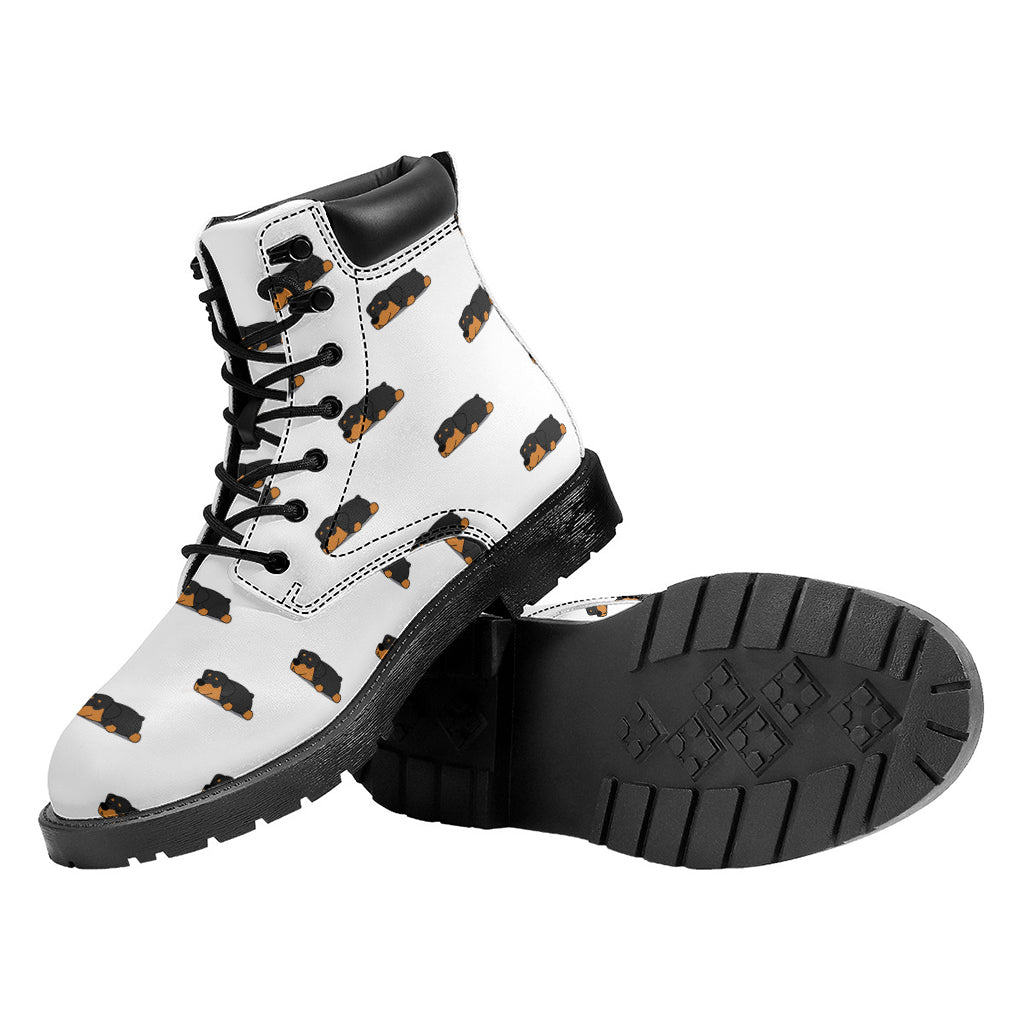 Sleeping Rottweiler Pattern Print Work Boots