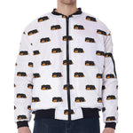Sleeping Rottweiler Pattern Print Zip Sleeve Bomber Jacket