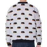 Sleeping Rottweiler Pattern Print Zip Sleeve Bomber Jacket