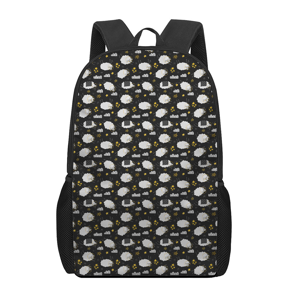 Sleeping Sheep Pattern Print 17 Inch Backpack