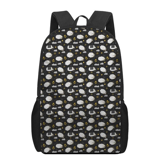 Sleeping Sheep Pattern Print 17 Inch Backpack