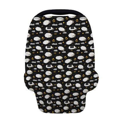 Sleeping Sheep Pattern Print Baby Seat Cover