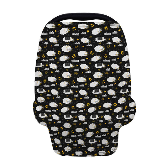 Sleeping Sheep Pattern Print Baby Seat Cover