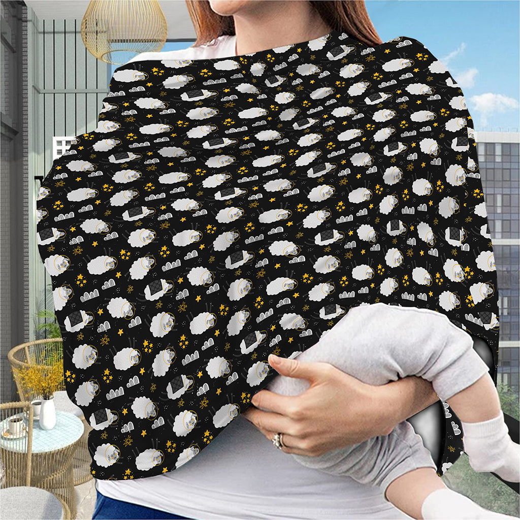 Sleeping Sheep Pattern Print Baby Seat Cover