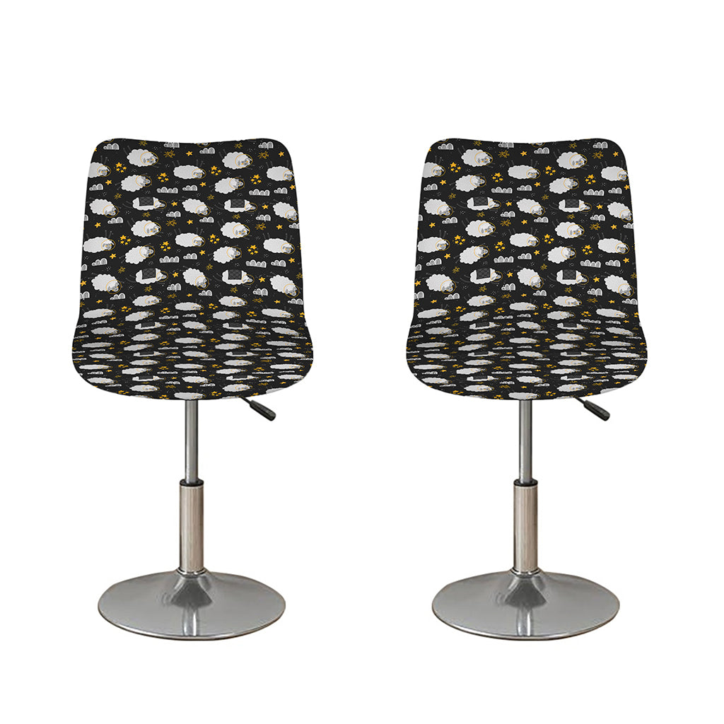 Sleeping Sheep Pattern Print Bar Stool Covers