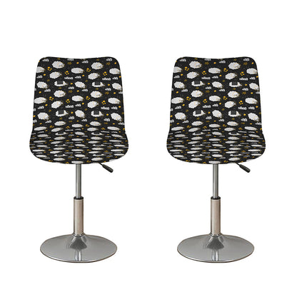 Sleeping Sheep Pattern Print Bar Stool Covers