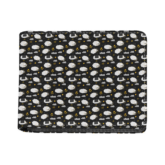 Sleeping Sheep Pattern Print Bifold Wallet