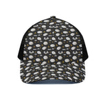 Sleeping Sheep Pattern Print Black Mesh Trucker Cap