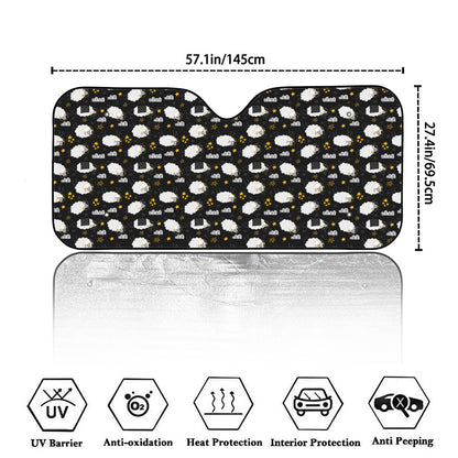 Sleeping Sheep Pattern Print Car Windshield Sun Shade