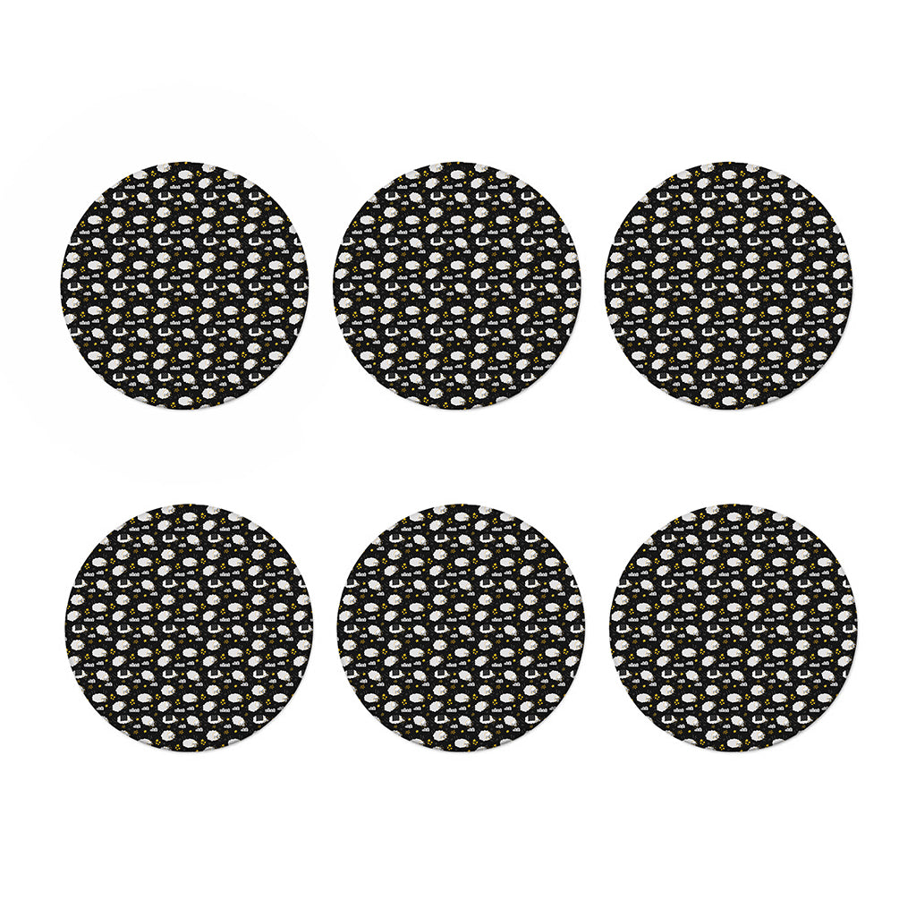 Sleeping Sheep Pattern Print Coaster Set