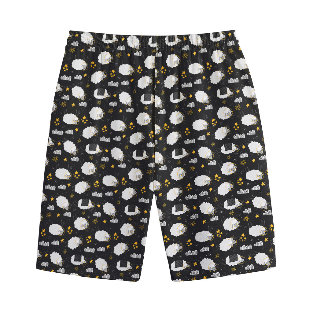 Sleeping Sheep Pattern Print Cotton Shorts