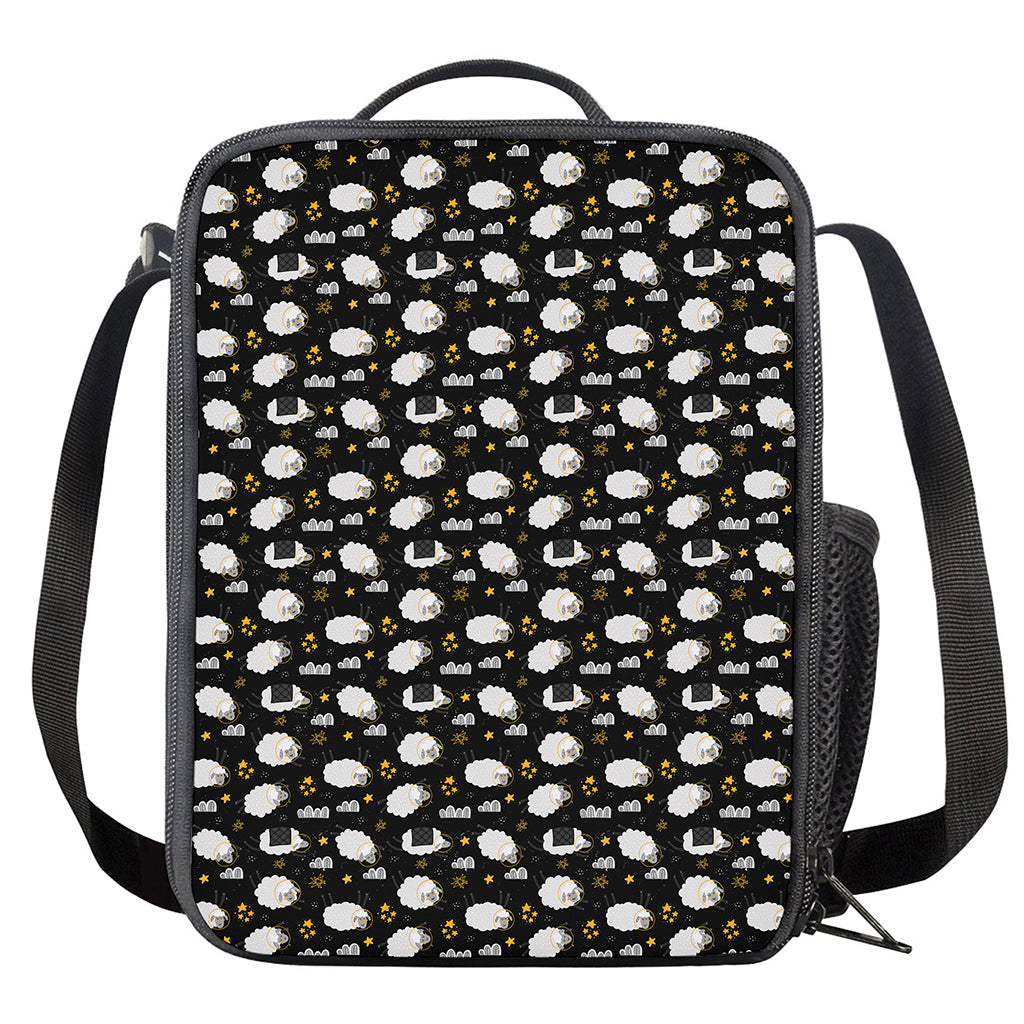 Sleeping Sheep Pattern Print Crossbody Lunch Bag