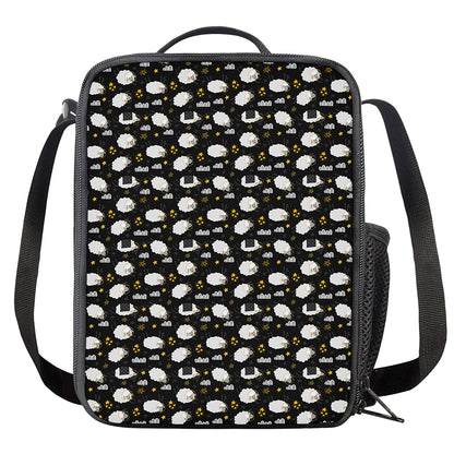 Sleeping Sheep Pattern Print Crossbody Lunch Bag