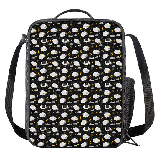 Sleeping Sheep Pattern Print Crossbody Lunch Bag