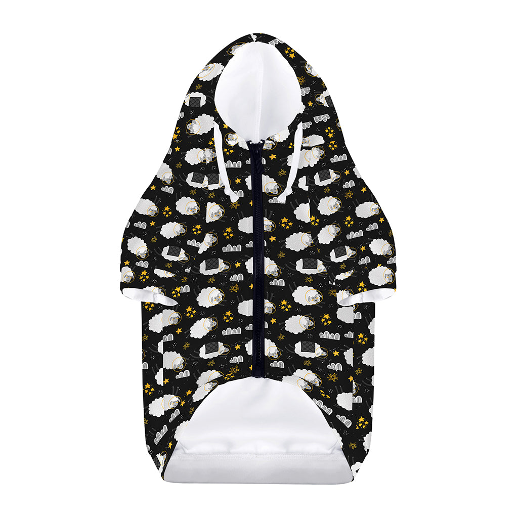 Sleeping Sheep Pattern Print Dog Zip Up Hoodie