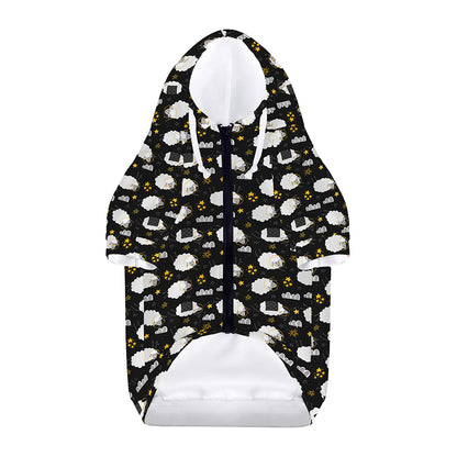 Sleeping Sheep Pattern Print Dog Zip Up Hoodie