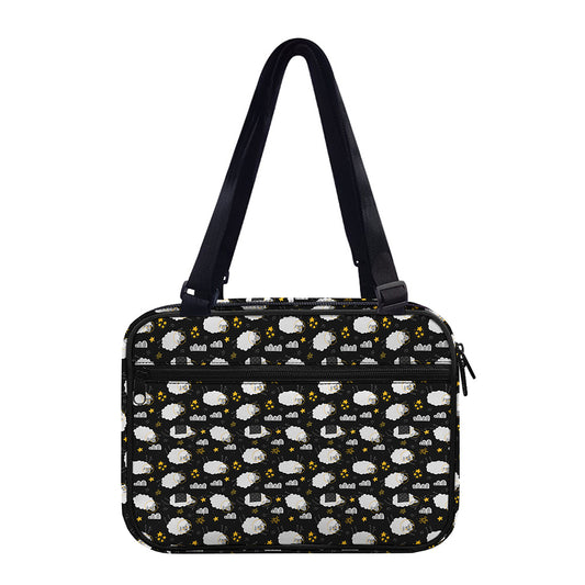 Sleeping Sheep Pattern Print Double Strap Bible Bag