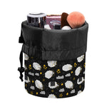 Sleeping Sheep Pattern Print Drawstring Makeup Bag