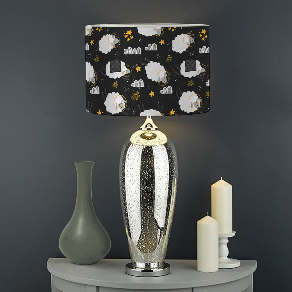 Sleeping Sheep Pattern Print Drum Lamp Shade