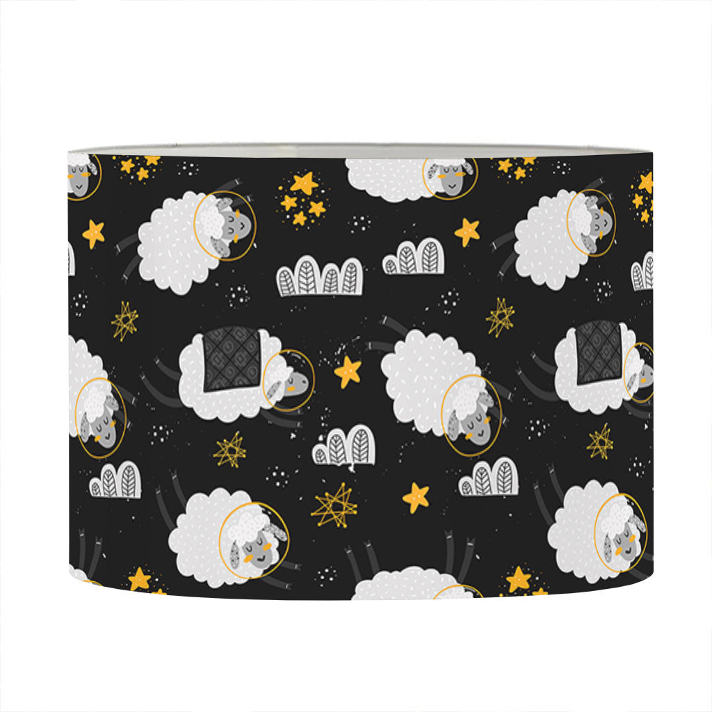 Sleeping Sheep Pattern Print Drum Lamp Shade