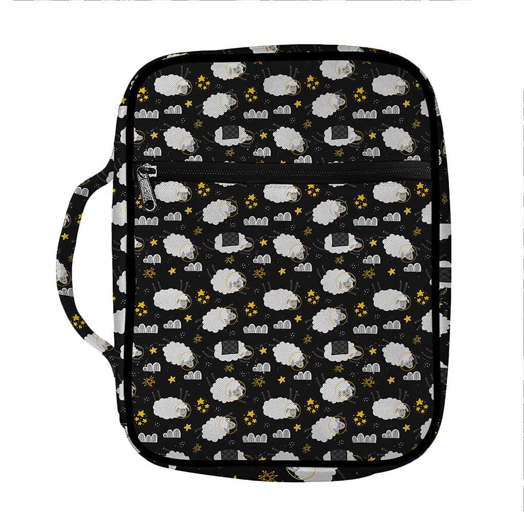 Sleeping Sheep Pattern Print Front Pocket Bible Bag
