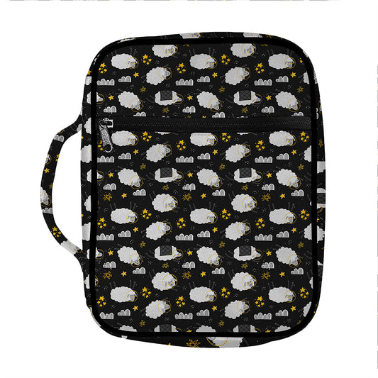 Sleeping Sheep Pattern Print Front Pocket Bible Bag