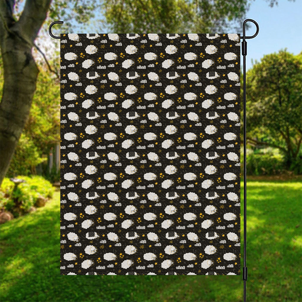 Sleeping Sheep Pattern Print Garden Flag
