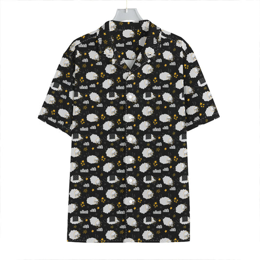 Sleeping Sheep Pattern Print Hawaiian Shirt