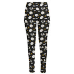 Sleeping Sheep Pattern Print High-Waisted Pocket Leggings