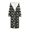 Sleeping Sheep Pattern Print Hooded Bathrobe