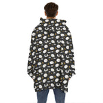 Sleeping Sheep Pattern Print Hoodie Blanket