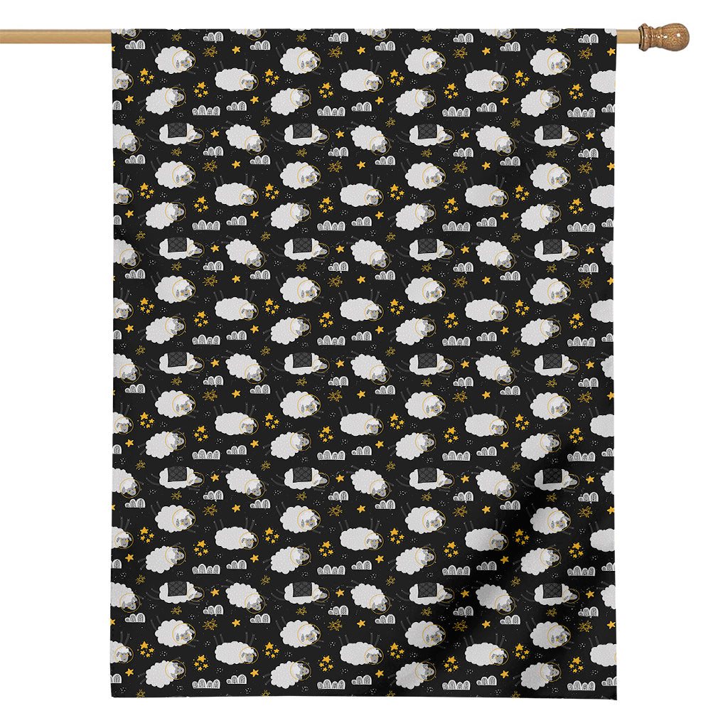 Sleeping Sheep Pattern Print House Flag