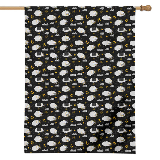 Sleeping Sheep Pattern Print House Flag