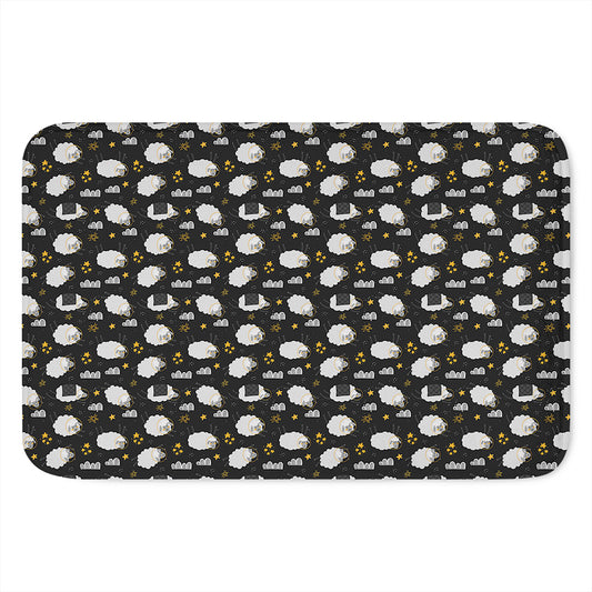 Sleeping Sheep Pattern Print Indoor Door Mat