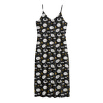 Sleeping Sheep Pattern Print Jersey Midi Cami Dress