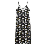 Sleeping Sheep Pattern Print Jersey Midi Cami Dress