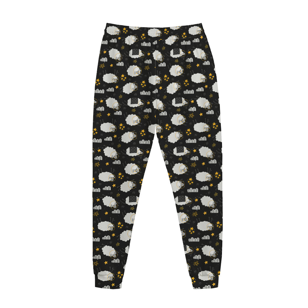 Sleeping Sheep Pattern Print Jogger Pants